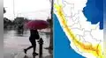 Senamhi emite alerta naranja por lluvias intensas y ráfagas de viento en Lima y 17 regiones
