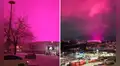Cielo rosa sorprende a Birmingham en Inglaterra durante la tormenta invernal Goretti y causa asombro mundial