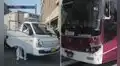Furgoneta impacta contra bus de la línea C en la av. Abancay frente al Congreso de la República