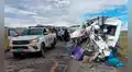 Nueve personas fallecidas deja choque entre miniván y tráiler en carretera Arequipa-Puno