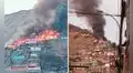 Fuerte incendio consume viviendas de la parte alta de Independencia: al menos 6 unidades de bomberos en la emergencia
