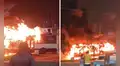 Bus del Corredor Morado se incendia en la av. Wiesse de San Juan de Lurigancho y genera alarma en transeúntes