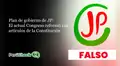 ¿El actual Congreso reformó 110 artículos de la Constitución de 1993? Es falso lo que afirma el plan de gobierno de Juntos por el Perú