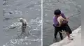 Joven arriesga su vida y salva a perrito que cayó al río Rímac: "Lo vi y solo pensé en rescatarlo"
