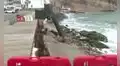 Cierran la playa La Herradura en Chorrillos tras colapso de parte del malecón por fuerte oleaje