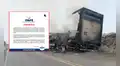 ONPE informa que camión incendiado en Canta trasladaba material de la primera vuelta