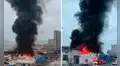 Enorme incendio consume almacén de plásticos en av. Colonial y moviliza más de 20 unidades de bomberos