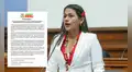 Juntos por el Perú sobre Silvana Robles: "De confirmarse la traición que se proceda a su expulsión"
