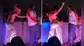 Korina Rivadeneira es ignorada por vocalista de Rawayana tras acercarse a bailar durante concierto