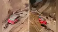 Auto cae en forado causado por huaicos en la carretera Costanera que conecta Tacna y Moquegua: chofer se salvó de milagro