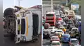 Accidente de tránsito genera tráfico en la Panamericana Sur: camión termina volcado en plena vía