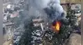 Voraz incendio en depósito de la PNP deja más de 100 vehículos quemados en El Tambo, Huancayo