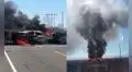 Tres vehículos se incendian tras accidente en la Panamericana Sur y dejan tres heridos en Arequipa