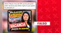 Es falso que más del 90% de los peruanos pida la vacancia de Keiko Fujimori: no existe una encuesta que respalde esa cifra