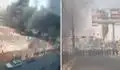 Fuerte incendio durante intento de desalojo afecta UTP en Santa Clara y moviliza a la Policía en la Carretera Central