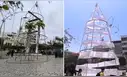 Árbol de Navidad instalado en la plaza principal de Chiclayo genera indignación y rechazo: "Parece papel higiénico"