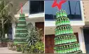 Familia arma árbol de Navidad gigante con botellas de cerveza y se vuelve viral en redes: “¡Que no lo vea el reciclador del barrio!”