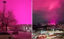 Cielo rosa sorprende a Birmingham en Inglaterra durante la tormenta invernal Goretti y causa asombro mundial