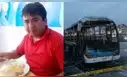 Muere chofer del bus incendiando de Los Chinos en El Agustino: delincuentes atacaron mientras dormía