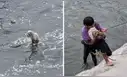 Joven arriesga su vida y salva a perrito que cayó al río Rímac: "Lo vi y solo pensé en rescatarlo"