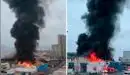 Enorme incendio consume almacén de plásticos en av. Colonial y moviliza más de 20 unidades de bomberos