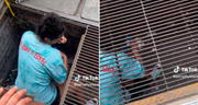 Peruana abre una reja en el piso de Gamarra para recoger 50 céntimos que se le cayeron: “Plata es plata”