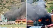 Incendian comisaría de Juli en medio de enfrentamientos entre el Ejército y aimaras en Puno