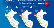 Senamhi alerta fuertes lluvias en la costa norte y granizo y nieve en la sierra desde este lunes 10