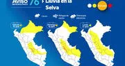 Senamhi advierte de lluvias acompañadas con fuertes ráfagas de viento en la selva