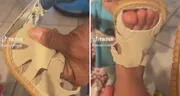 Corta zapatos de su bebé y los convierte en sandalias para que le calcen: “No me va a tragar la pobreza”
