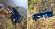 Bus con miembros de la Fuerza Aérea quedó al borde de un barranco en Junín