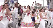 Pareja deslumbra con festejo de su matrimonio al son de 'Valicha' en Cusco: “¡Qué hermoso vestido!”