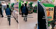 Peruano camina con panetón gigante en supermercado y usuarios afirman: “Gran espíritu navideño”