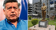Estatua de César Acuña fue puesta nuevamente en campus de la UCV de Trujillo