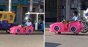 Joven es viral tras manejar carrito de juguete por las calles de Perú: “Para ese si me alcanza”