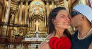 Boda de Alejandra Baigorria y Said Palao EN VIVO: Vania Bludau fue la primera famosa en llegar a la Iglesia San Pedro