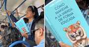 Pasajera desata risas al ser captada leyendo en bus de Lima y usuarios reaccionan: “Necesito ese libro”