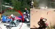 Motociclistas se salvan de morir tras chocarse durante competencia de motocross en Cajamarca