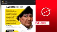 No, Evo Morales no ha dicho que usará su dinero y abogados para defenderse de juicio en Perú