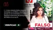Es falso que Midis ejecutó el 99,2% de su presupuesto en noviembre del 2022, como dijo Dina Boluarte