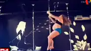 Mujer no para de practicar pole dance pese a su avanzado embarazo [VIDEO]