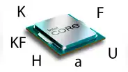 ¿Qué significan las letras K, F, KF, U, a y H en los procesadores Intel?