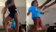 Mujer detiene su reto de baile para salvar a su hijo de las mordidas de su perro [VIDEO]