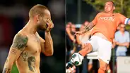 La irreconocible figura de Sneijder a tan solo dos semanas de retirarse causa furor