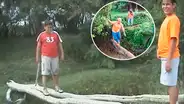 YouTube: hombre cruza río y termina recreando la famosa 'caída de Edgar' [VIDEO]