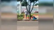 Saca a pasear a su perro en un carro de juguete y protagonizan tierna escena