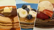Aprende a preparar panqueques clásicos, de plátano  con avena y de chocolate