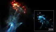 Astrónomos detectan una ‘mano’ cósmica que golpea un muro de gas