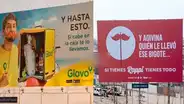Glovo y Rappi se enfrentan en paneles publicitarios camino a las playas del sur [VIDEO]