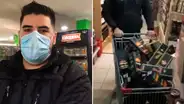 Hombre gana “minuto feliz” en un supermercado y llena el carrito de solo licores [VIDEO]